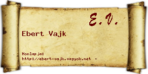 Ebert Vajk névjegykártya
